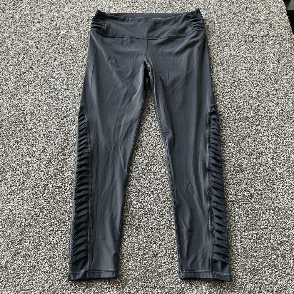 Victoria Sport Total Knockout Leggings Womens XL Tall Gray Ankle Cutout Yoga Gym